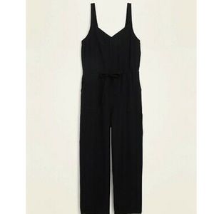 Old Navy - Black Soft Woven Drawstring Jumpsuit